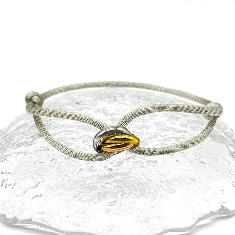 Bracelet ajustable Acier Inoxydable trois anneaux - DIY personnalisable - BMYANY