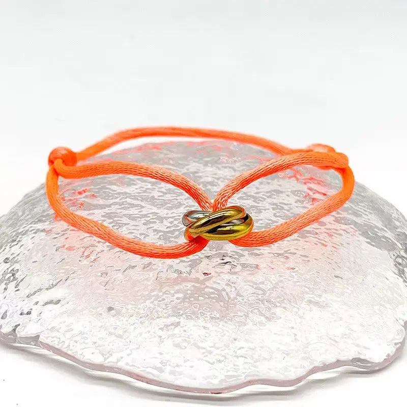 Bracelet ajustable Acier Inoxydable trois anneaux - DIY personnalisable - BMYANY