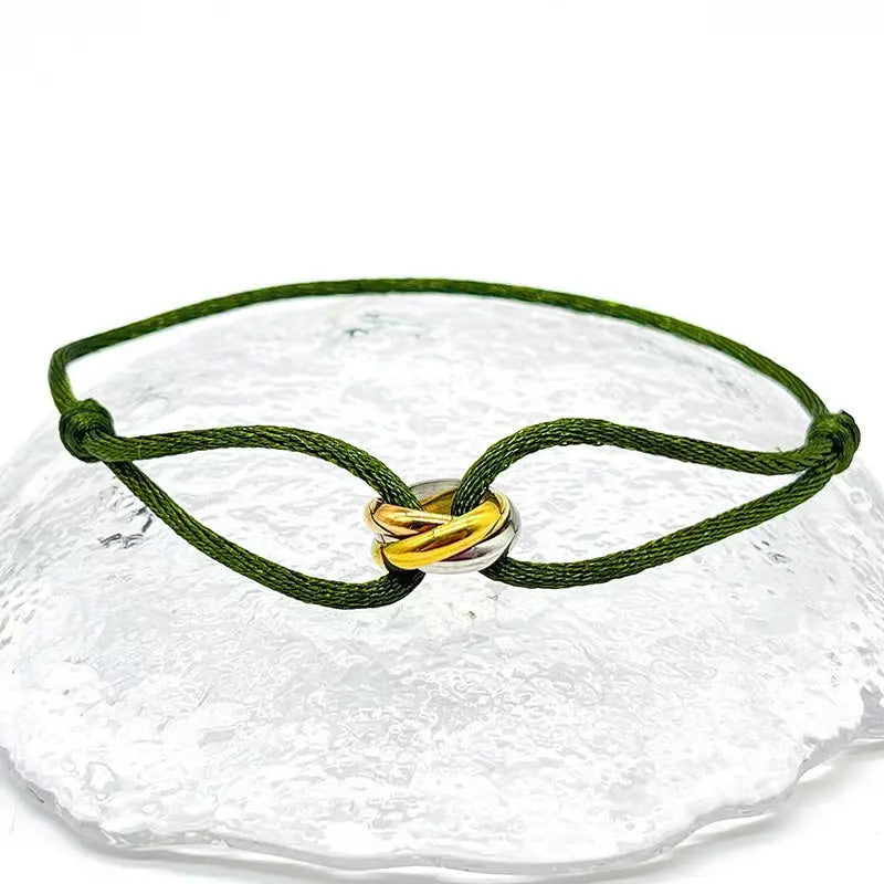 Bracelet ajustable Acier Inoxydable trois anneaux - DIY personnalisable - BMYANY