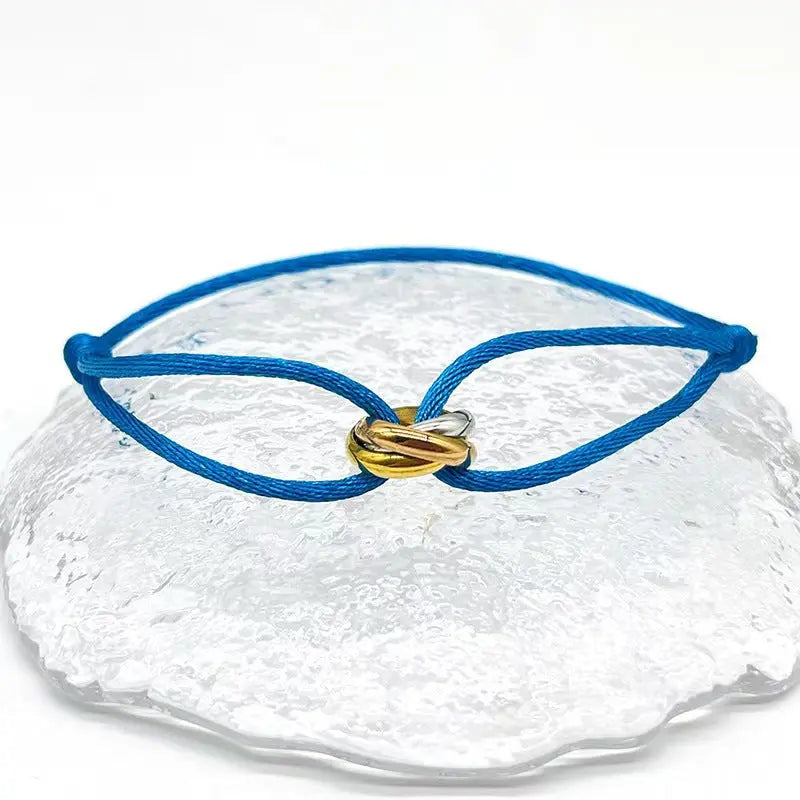 Bracelet ajustable Acier Inoxydable trois anneaux - DIY personnalisable - BMYANY