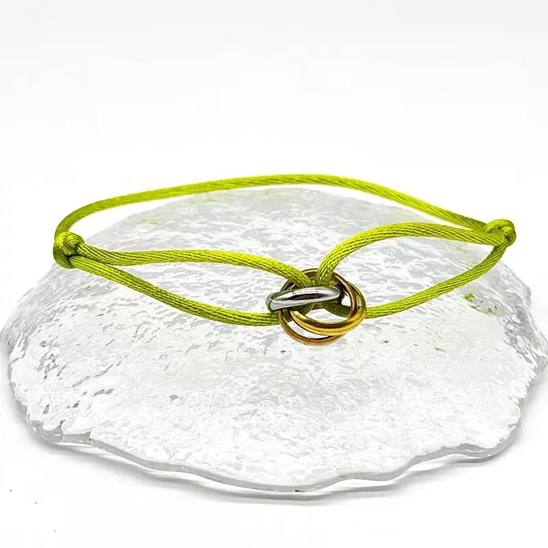 Bracelet ajustable Acier Inoxydable trois anneaux - DIY personnalisable - BMYANY
