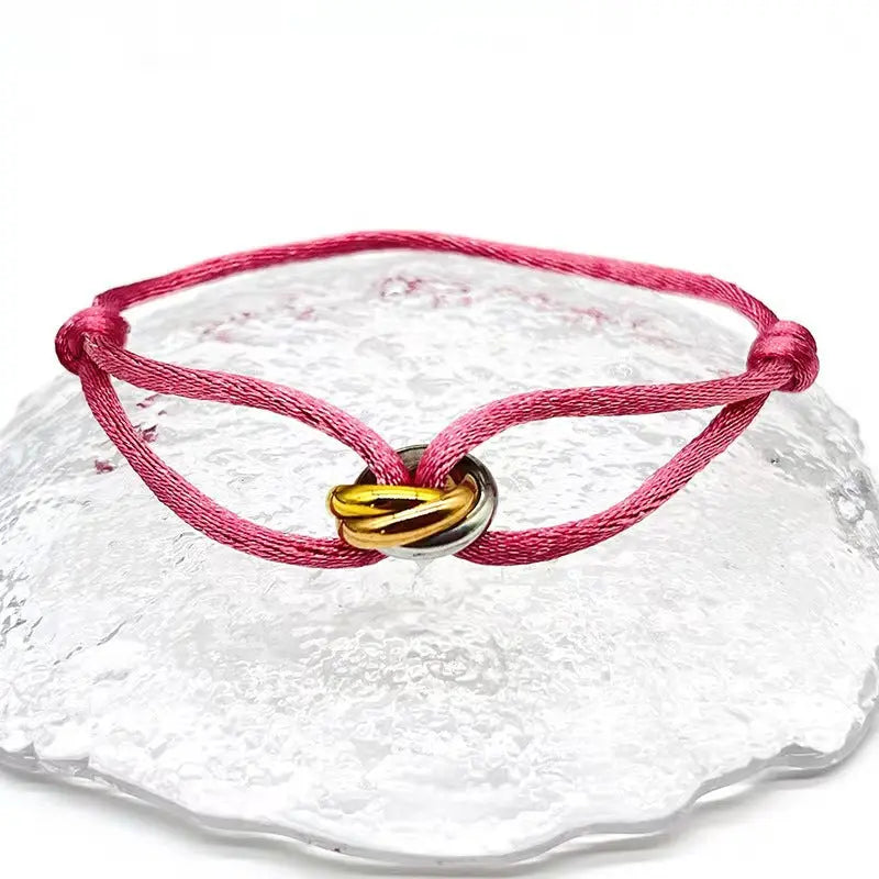 Bracelet ajustable Acier Inoxydable trois anneaux - DIY personnalisable - BMYANY