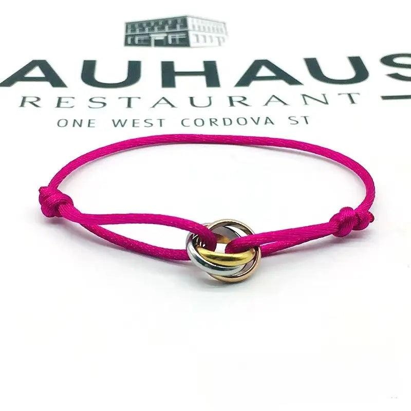 Bracelet ajustable Acier Inoxydable trois anneaux - DIY personnalisable - BMYANY