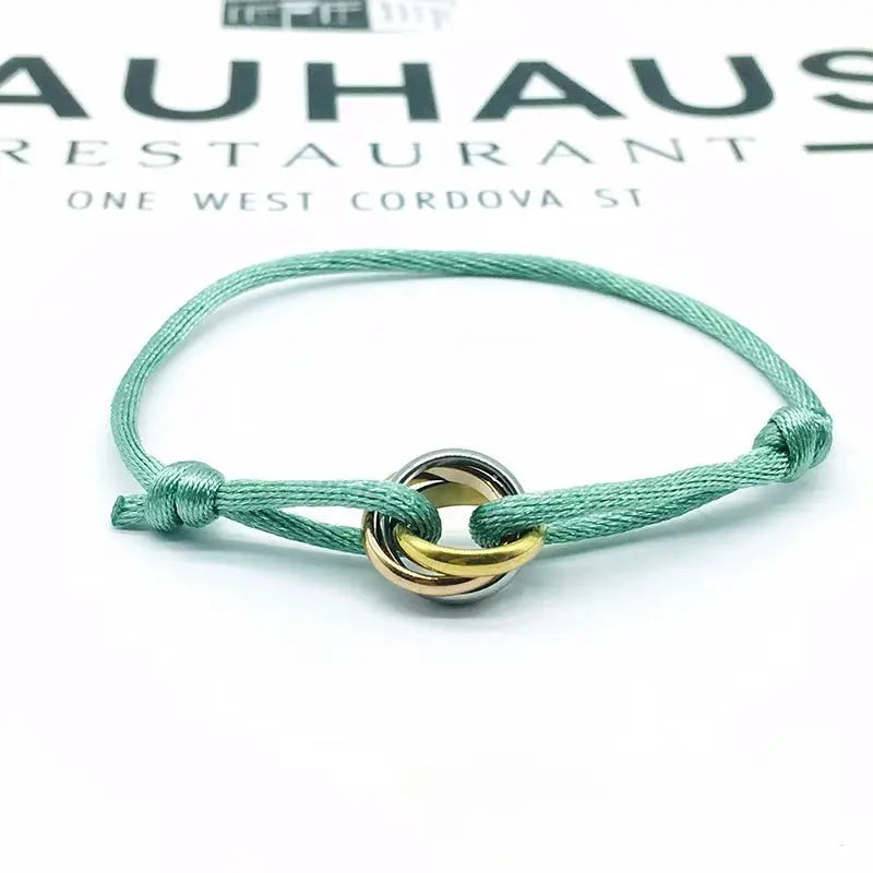 Bracelet ajustable Acier Inoxydable trois anneaux - DIY personnalisable - BMYANY
