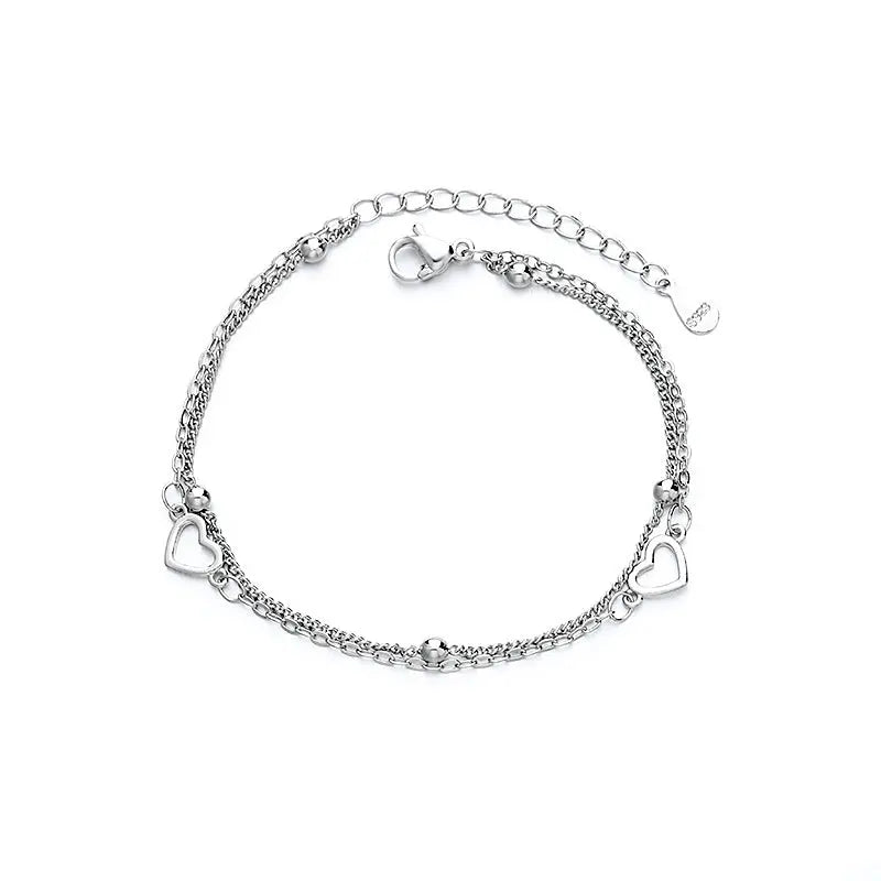 Bracelet double couche Cœurs Ajourés - Style Fashion Féminin - BMYANY