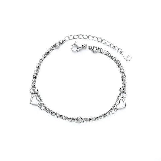 Bracelet double couche Cœurs Ajourés - Style Fashion Féminin - BMYANY