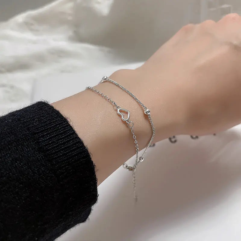 Bracelet double couche Cœurs Ajourés - Style Fashion Féminin - BMYANY