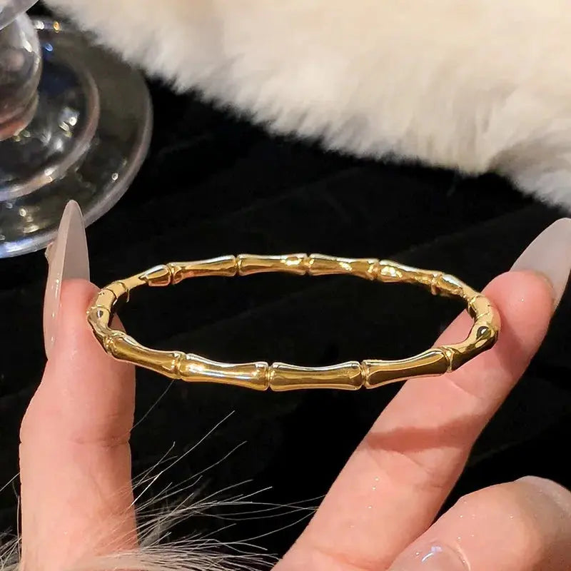 Bracelet en acier inoxydable et titane, style classique et simple femmes - BMYANY