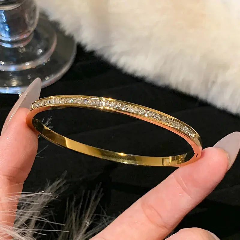 Bracelet en acier inoxydable et titane, style classique et simple femmes - BMYANY