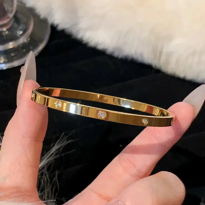 Bracelet en acier inoxydable et titane, style classique et simple femmes - BMYANY