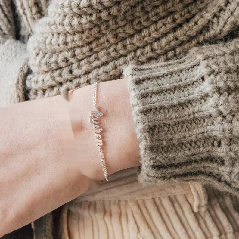 Bracelet personnalisé Prénom Argent - Cadeau Unique Sur Mesure - BMYANY