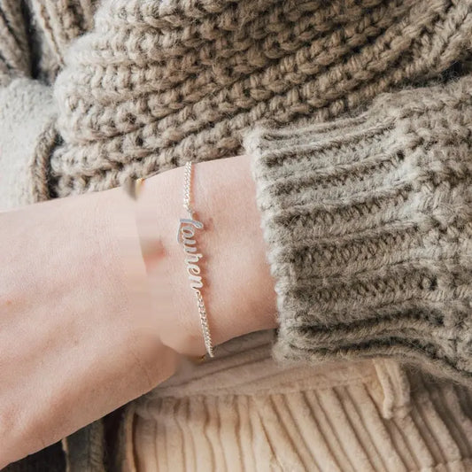 Bracelet personnalisé Prénom Argent - Cadeau Unique Sur Mesure - BMYANY