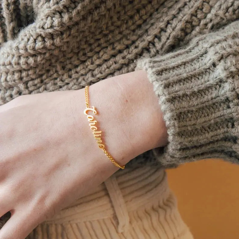 Bracelet personnalisé Prénom Argent - Cadeau Unique Sur Mesure - BMYANY