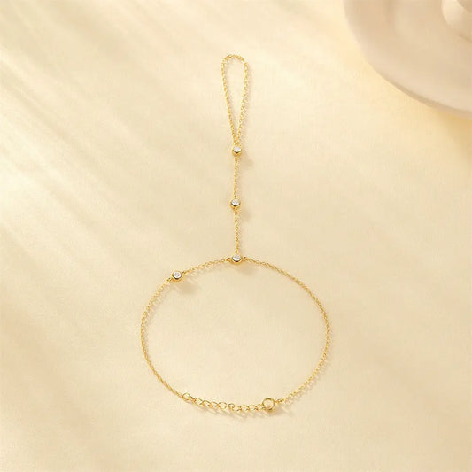 Bracelet simple en diamant en argent sterling pour femmes - BMYANY
