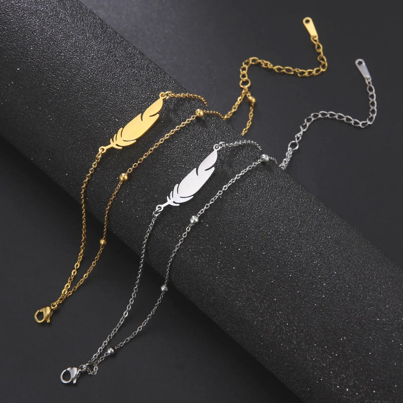 Bracelet simple et tendance en acier inoxydable à double couche - BMYANY