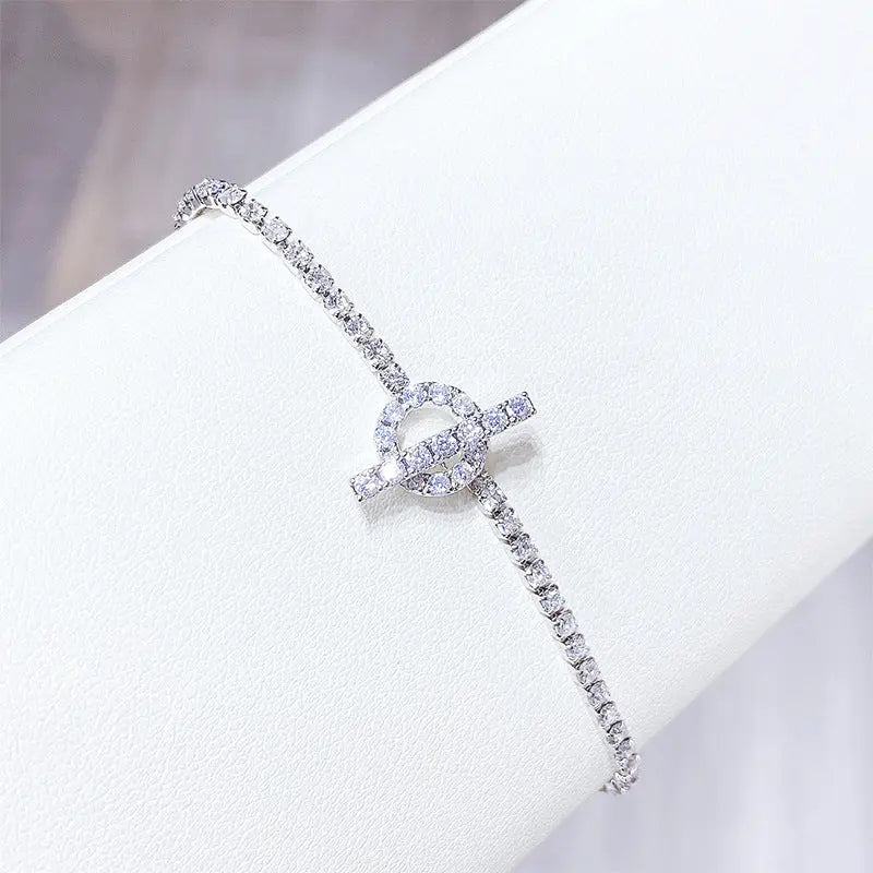 Bracelet simple et tendance en cristal de zircon pour femme - BMYANY