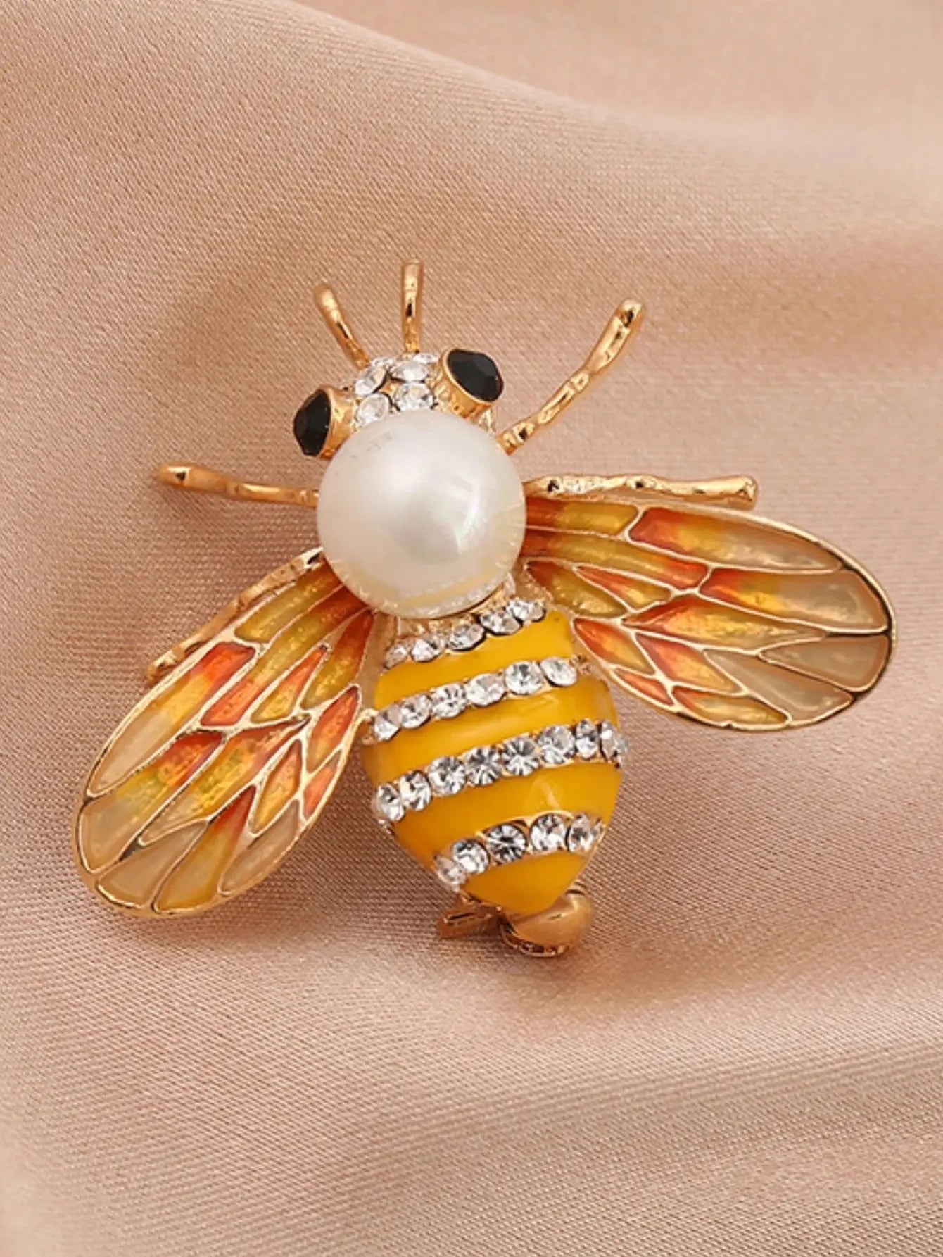 Broche abeille en perles délicates, cristaux, strass,  pour femme, - BMYANY