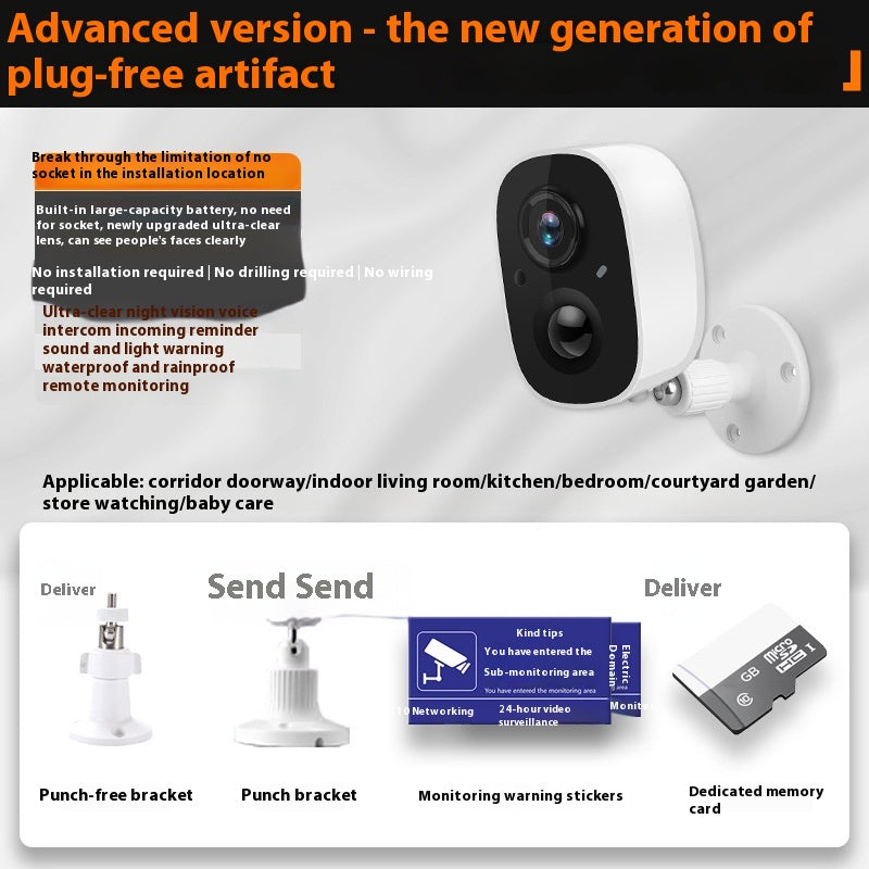 Caméra de Surveillance WiFi Sans Fil à Batterie - BMYANY