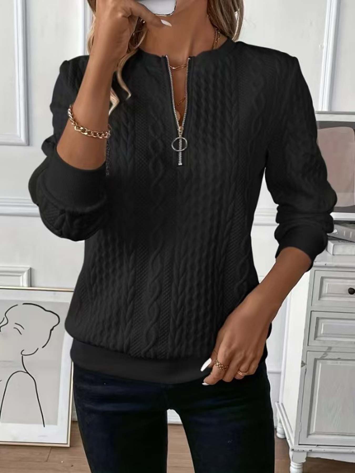 Cardigan Femme à Fermeture Éclair - Pull Élégant Confortable - BMYANY