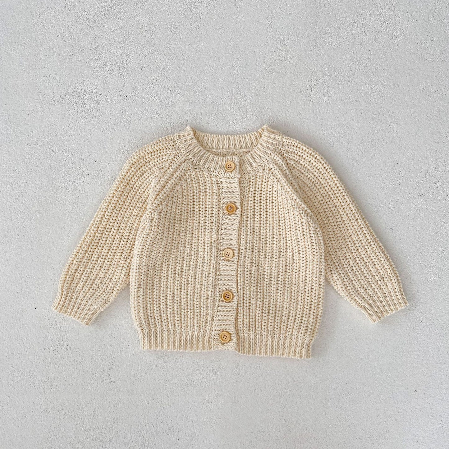 Cardigan Long Tricoté Blanc Crème Fille - Manches Longues - BMYANY