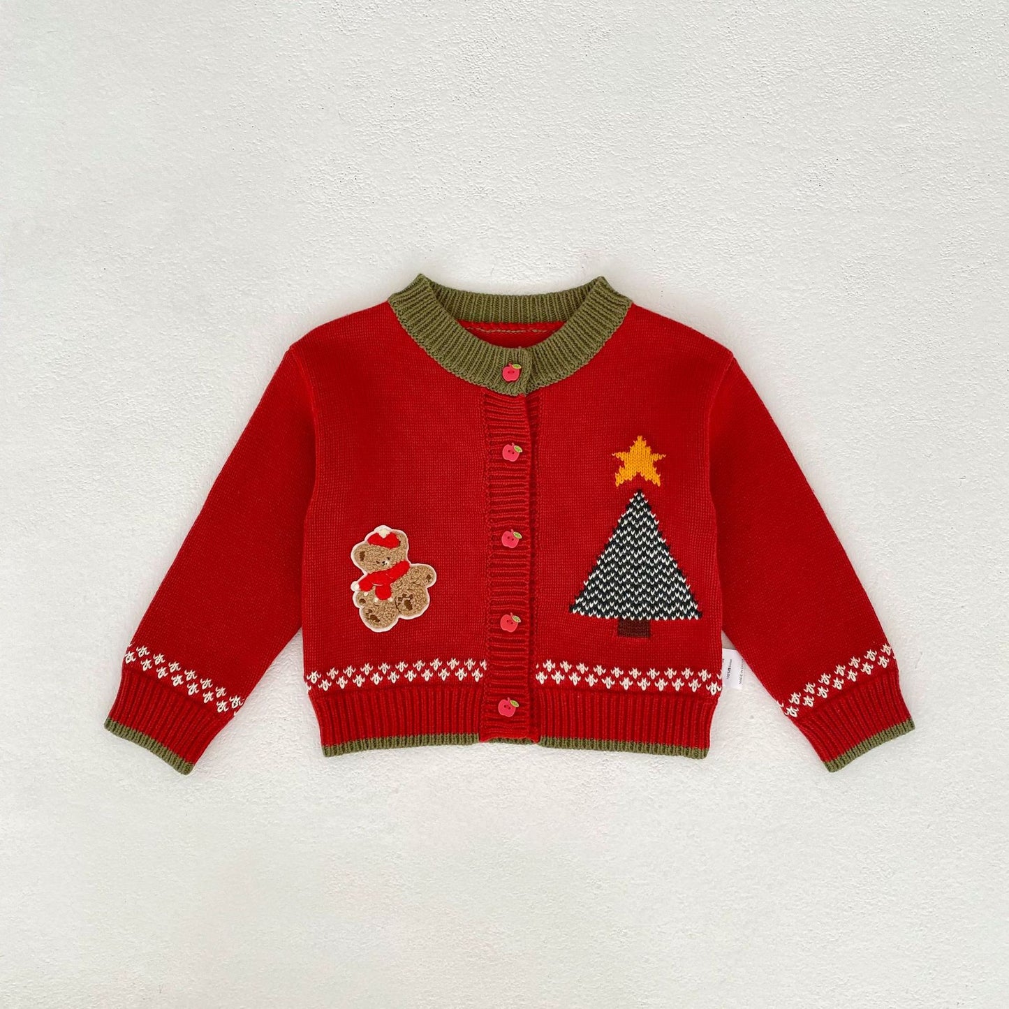 Cardigan Noël Enfant Bébé Coton Col Rond - BMYANY