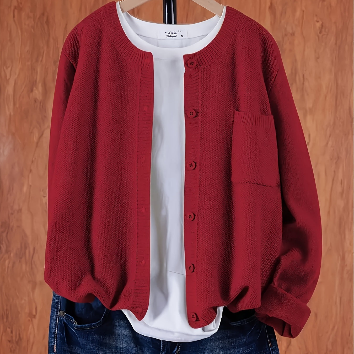 Cardigan Tricoté Femme Chaud Couleur Unie - BMYANY