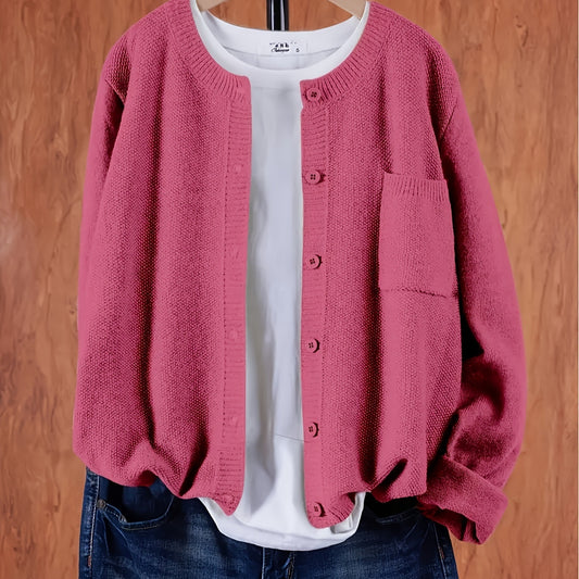 Cardigan Tricoté Femme Chaud Couleur Unie - BMYANY