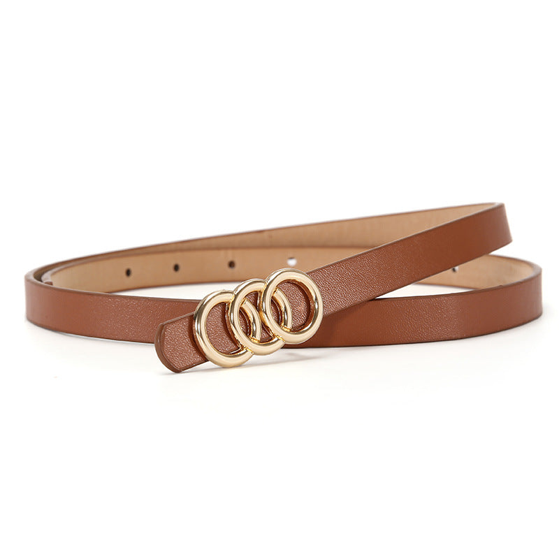 Ceinture Femme Simple à Trois Cercles - Tout Assorti - BMYANY