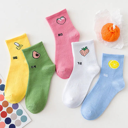 Chaussettes Hautes Cuisse Femme Motif Fruits Cartoon - BMYANY