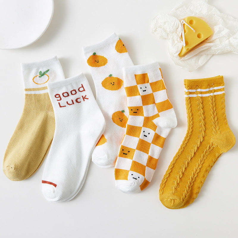 Chaussettes Hautes Cuisse Femme Motif Fruits Cartoon - BMYANY