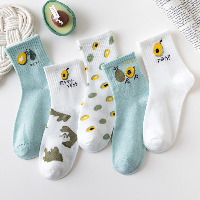 Chaussettes Hautes Cuisse Femme Motif Fruits Cartoon - BMYANY