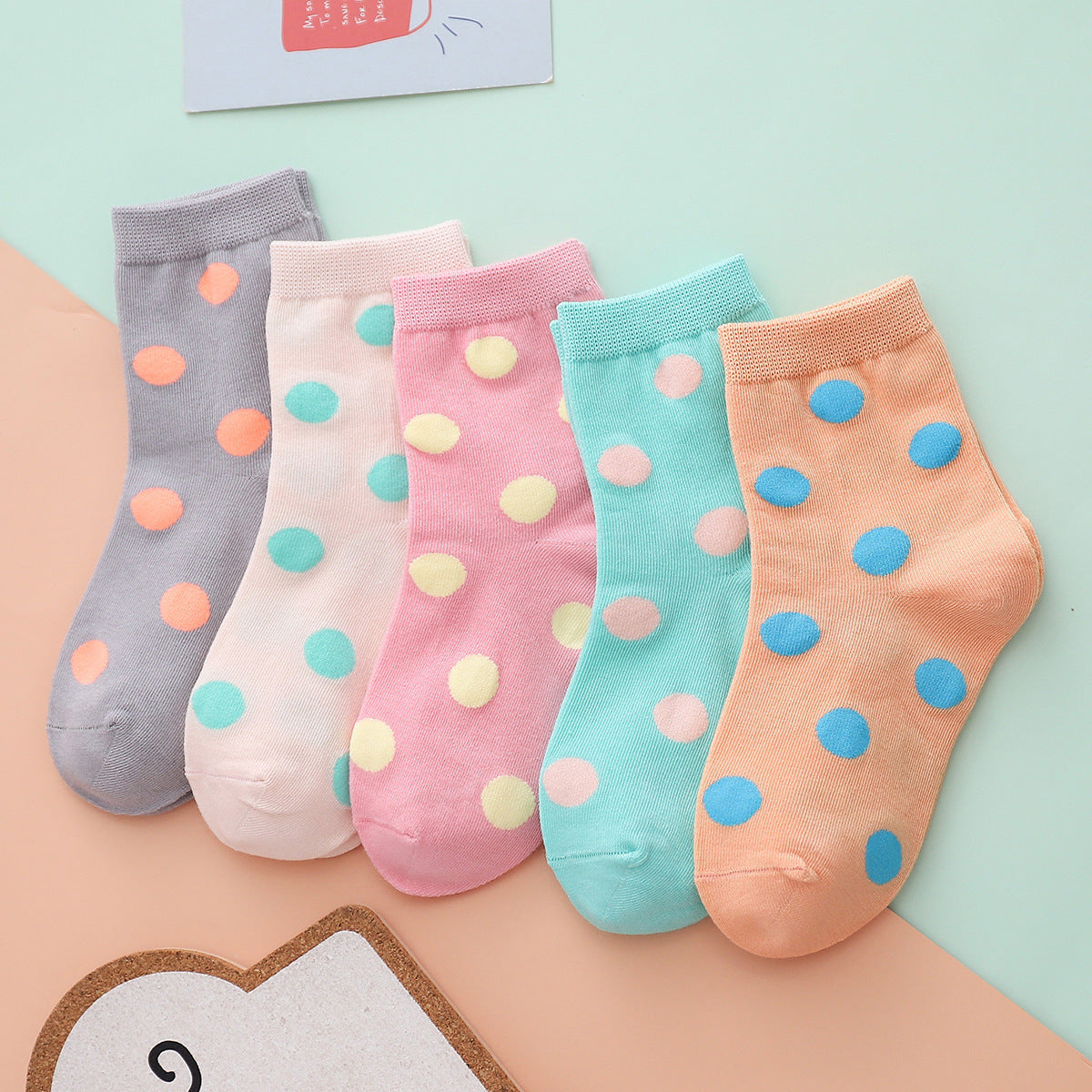 Chaussettes Mi Hautes Coton Printemps Été Smiley Enfant Mixte - BMYANY