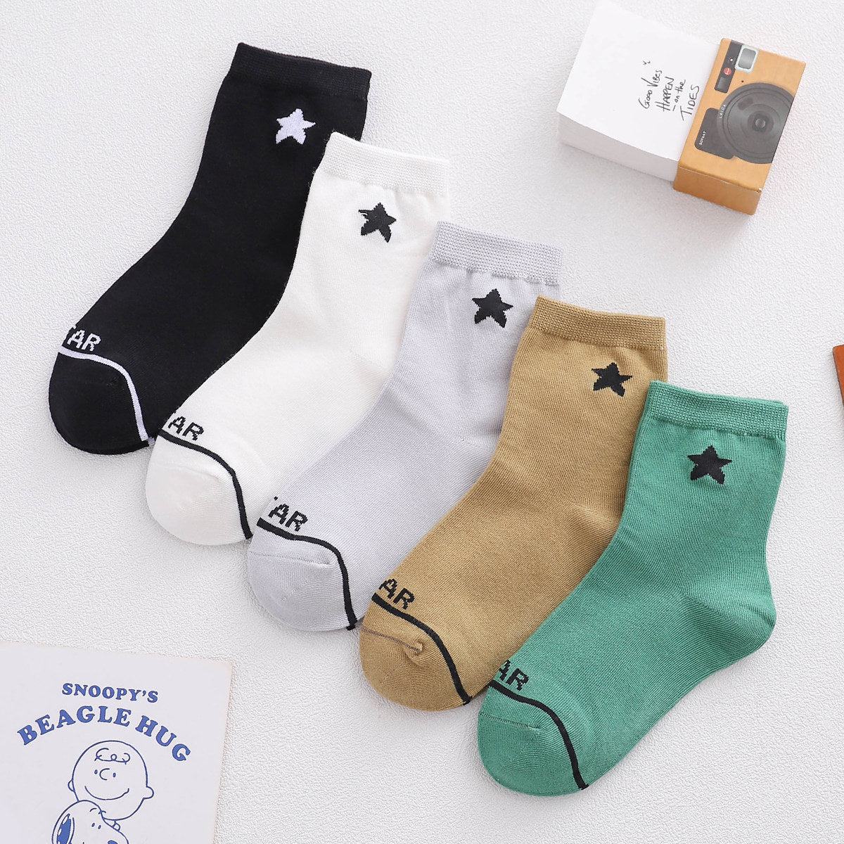 Chaussettes Mi Hautes Coton Printemps Été Smiley Enfant Mixte - BMYANY