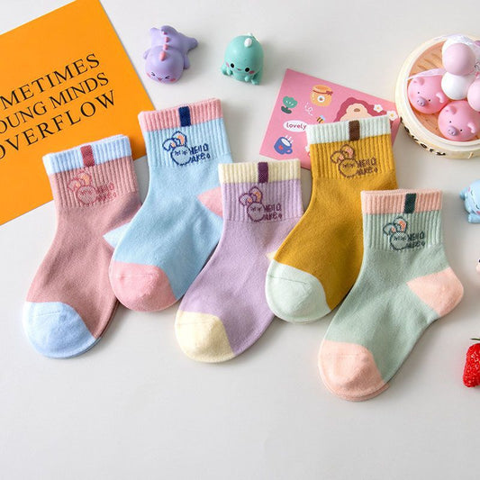 Chaussettes Sport Mi Mollet Fille Motif Cartoon - BMYANY