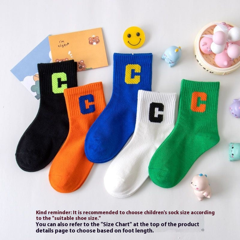 Chaussettes Sport Mi Mollet Fille Motif Cartoon - BMYANY