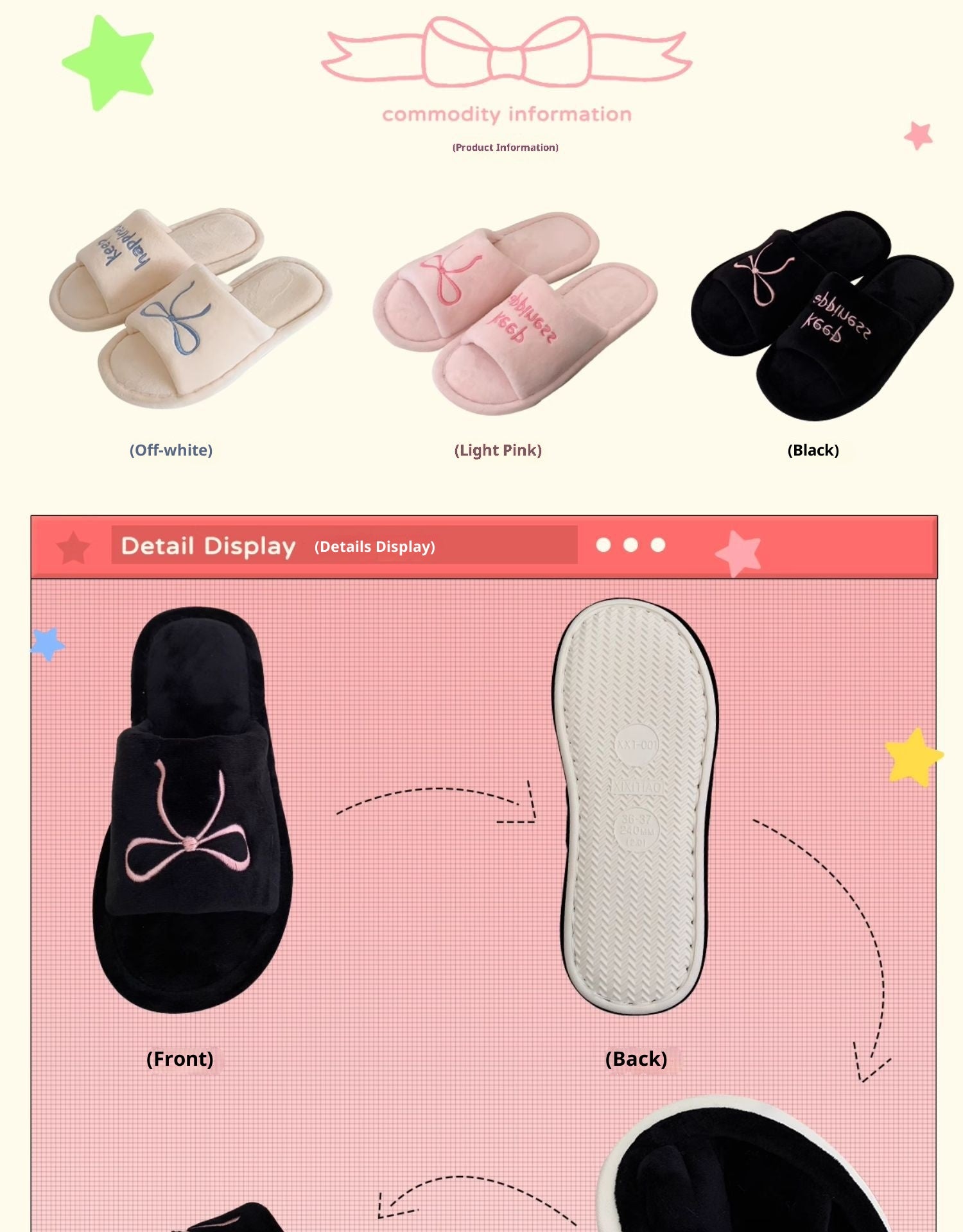 Chaussons Coton Femme Lettres Anglaises - Style Créatif Confortable - BMYANY