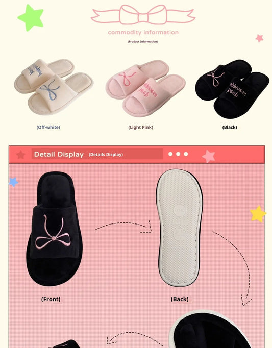 Chaussons Coton Femme Lettres Anglaises - Style Créatif Confortable - BMYANY