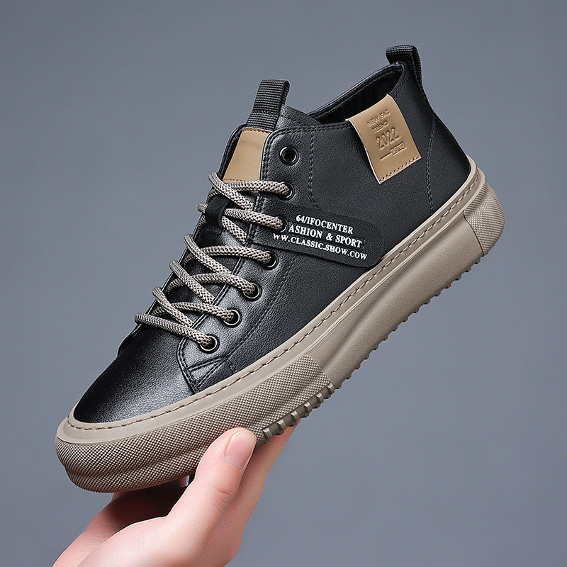 Chaussures Homme Cuir Blanc - Baskets Casual Sport Confortables - BMYANY