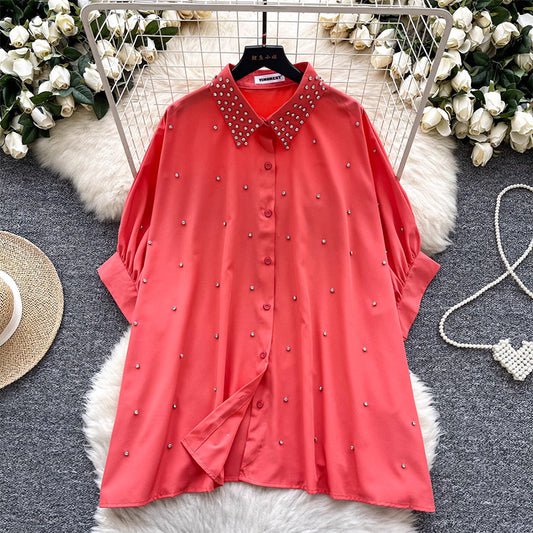 Chemise Femmes décontractée ample manches chauve-souris broderie - BMYANY