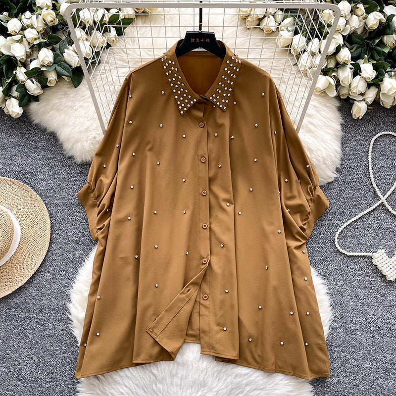Chemise Femmes décontractée ample manches chauve-souris broderie - BMYANY