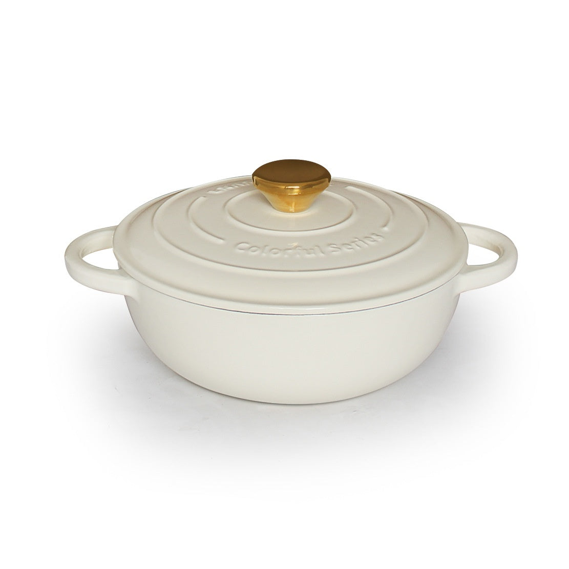 Cocotte en Fonte Émaillée Blanc Crème - Pot à Soupe - BMYANY