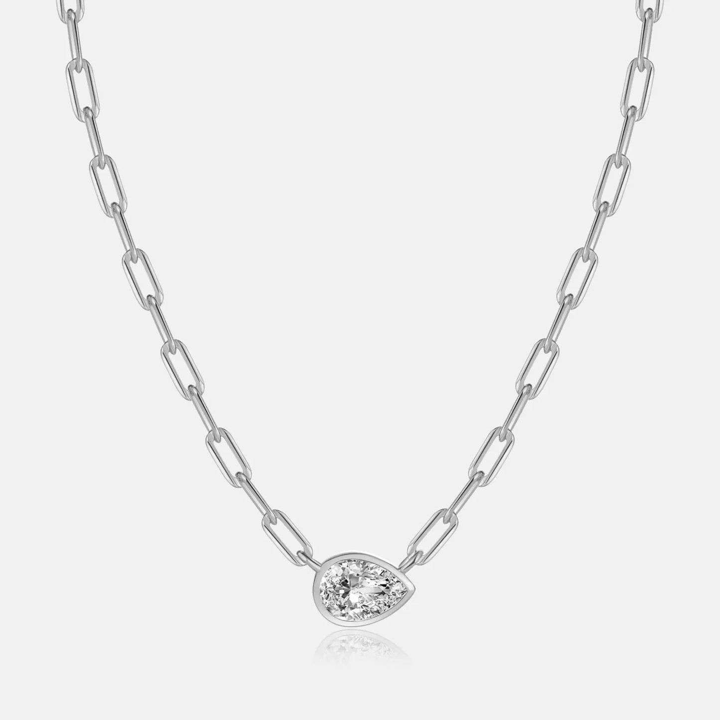 Collier Argent Femme S925 Zirconium Versatile  Style Rétro Minimaliste - BMYANY