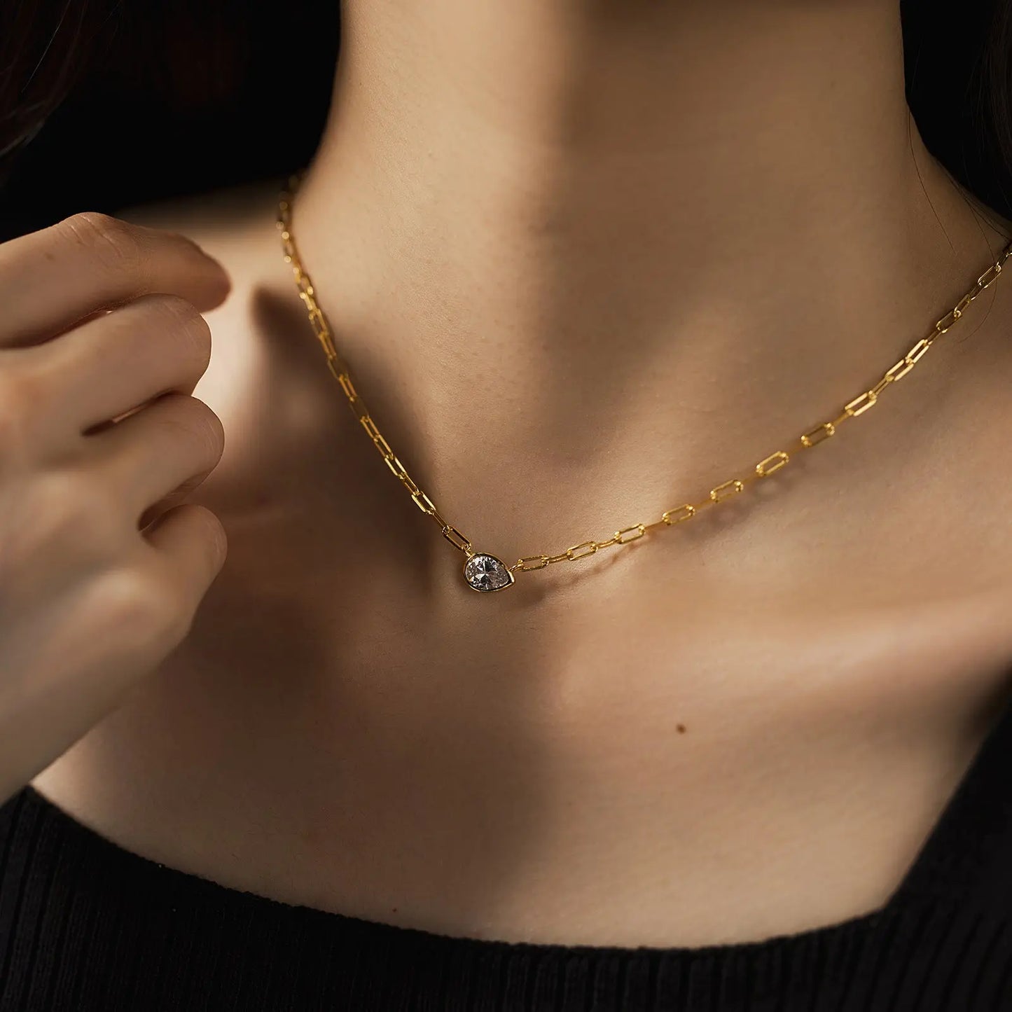 Collier Argent Femme S925 Zirconium Versatile  Style Rétro Minimaliste - BMYANY