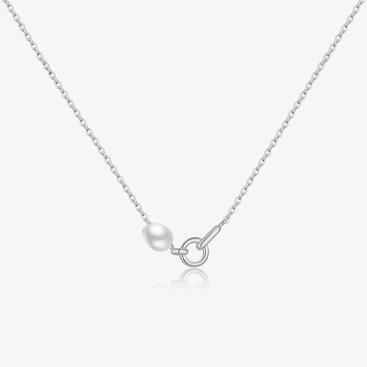 Collier Argent Sterling S925 Pendentif Perle Classique Intemporel - BMYANY