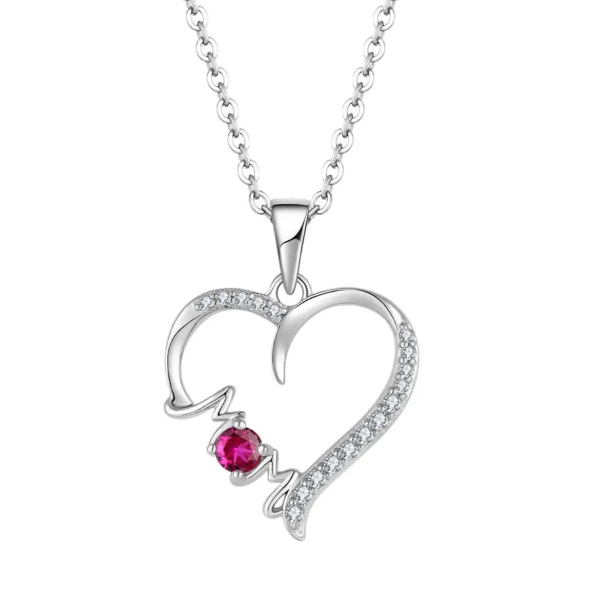 Collier Cœur Argent 925 Scintillant Élégant pour Femme - BMYANY
