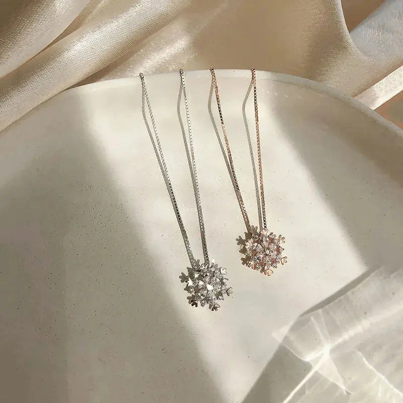 Collier Clavicule Flocon de Neige Argent Sterling 925 Femme Charmant - BMYANY