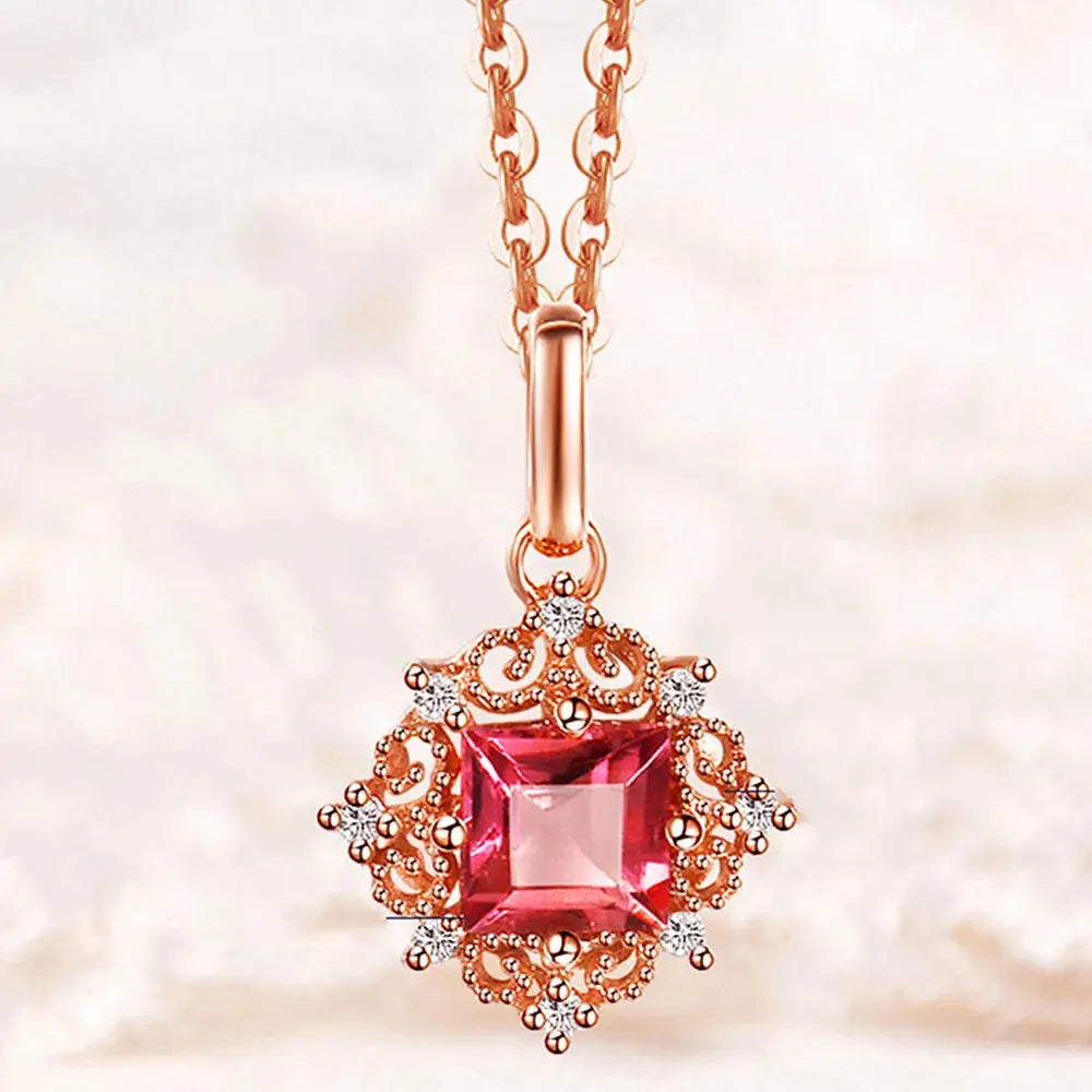 Collier Diamants Roses Pour Femme - BMYANY