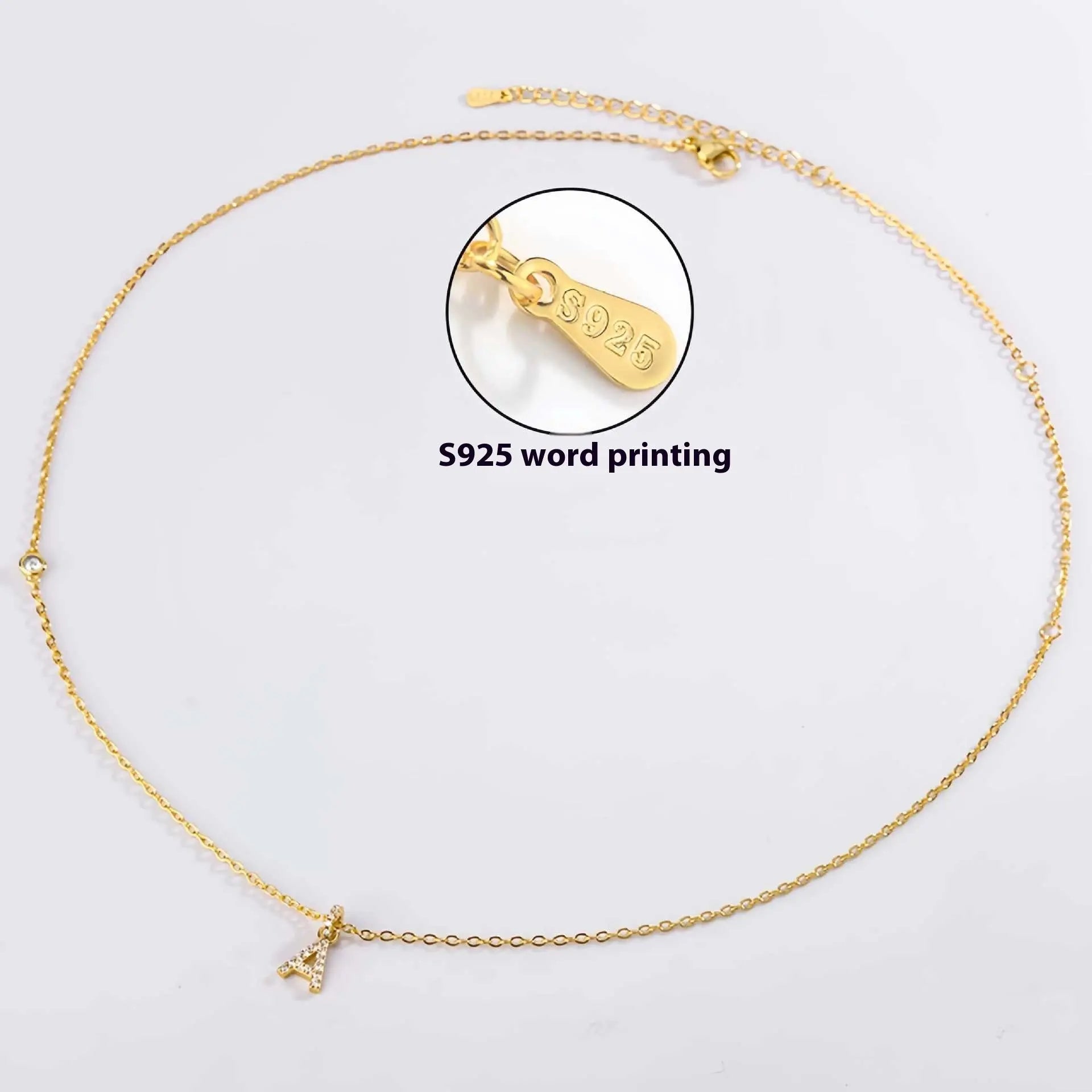 Collier Double Polyvalent Argent 925 Lettre Dorée - Style Sophistiqué - BMYANY