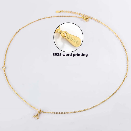 Collier Double Polyvalent Argent 925 Lettre Dorée - Style Sophistiqué - BMYANY