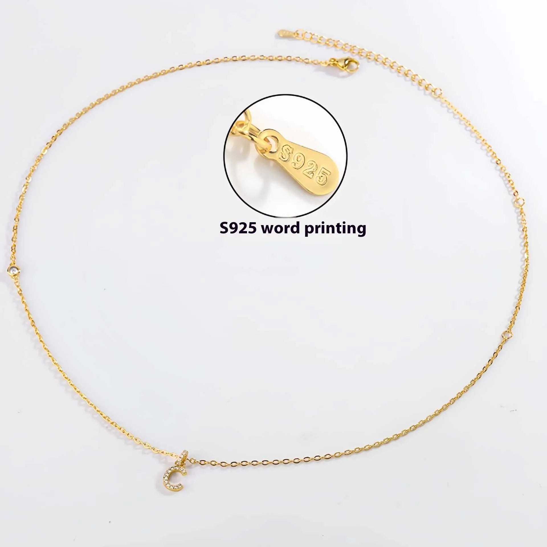 Collier Double Polyvalent Argent 925 Lettre Dorée - Style Sophistiqué - BMYANY